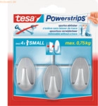 6 x Tesa Powerstrips Haken Small Oval matt-chrom VE=3 St&uuml;ck