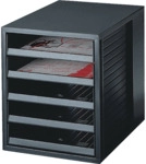 Han B&uuml;robox A4 5 Sch&uuml;be schwarz/schwarz