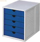 Han B&uuml;robox A4 5 Sch&uuml;be grau-blau