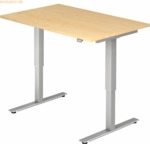 mcbuero.de Sitz-Steh-Schreibtisch elektrisch 120x80cm Ahorn/Silber