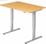 mcbuero.de Sitz-Steh-Schreibtisch elektrisch 120x80cm Buche/Silber