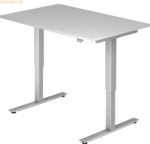 mcbuero.de Sitz-Steh-Schreibtisch elektrisch 120x80cm Grau/Silber