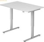 mcbuero.de Sitz-Steh-Schreibtisch elektrisch 120x80cm Wei&szlig;/Silber