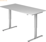 mcbuero.de Sitz-Steh-Schreibtisch elektrisch 160x80cm Grau/Silber