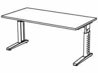 Kompatibel US16/W, Kompatibel mcbuero.de Schreibtisch C-Fuß 160x80cm Weiß/Silber