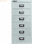 Bisley Schubladenschrank Basis A4 6 Sch&uuml;be l.grau
