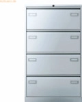 Bisley Light H&auml;ngeregistraturschrank Light 4 Sch&uuml;be 2-bahnig silber