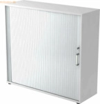 mcbuero.de Rollladenschrank 3OH BxTxH 120x40x110cm Griff CE Wei&szlig;/Silbe