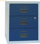 Bisley home Schubladenschrank 3 Sch&uuml;be 1-bahnig lichtgrau/oxfordblau
