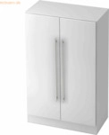 mcbuero.de Schrank Solid 3OH BxTxH 80x42x127cm Griff RE Wei&szlig;/Wei&szlig;