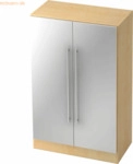 mcbuero.de Schrank Solid 3OH BxTxH 80x42x127cm Griff RE Ahorn/Silber