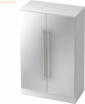mcbuero.de Schrank Solid 3OH BxTxH 80x42x127cm Griff RE Wei&szlig;/Silber