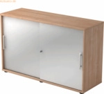 mcbuero.de Schiebet&uuml;rschrank Derie 9 2 OH BxTxH 120x40x74,8cm Griff RE