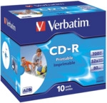 Verbatim CD-Rohlinge 700MB/80min bedruckbar im Jewel Case VE=10 St&uuml;ck