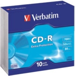 Verbatim CD-Rohlinge 700MB/80min im Slim Case VE=10 St&uuml;ck