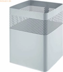 Helit Papierkorb Metall quadratisch 18l Lochdekor grau