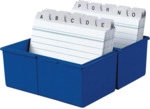 Han Karteikartenbox A8 quer inkl. 100 Karten und Register blau