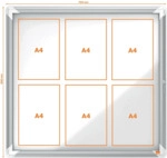 Nobo Schaukasten 69,2x75,2x3,7cm silber f&uuml;r den Innenbereich