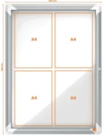 Nobo Schaukasten 69,2x53,2x3,7cm silber f&uuml;r den Innenbereich