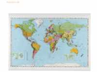 Franken Weltkarte Tafel beschreibbar 1:33.000.000 97 cmx137 cm