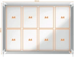 Nobo Schaukasten 97,2x69,2x5,4cm silber f&uuml;r den Innenbereich