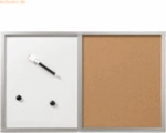 Herlitz Whiteboard / Pinnwand 40x60cm beschriftbar Holzrahmen silber