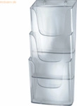 Sigel Wand-Prospekthalter 3xA4 mit 3 F&auml;chern glasklar incl. Schrauben