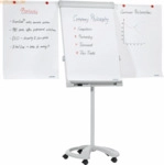 Franken Flipchart Deluxe Mobil 67x95cm rollbar hellgrau