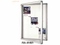 Franken Schaukasten Eco 98x101,1x4,5cm silber mit Whiteboard für Außen
