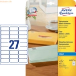 Avery Zweckform Adressetiketten 63,5x29,6mm VE=675 St&uuml;ck transparent