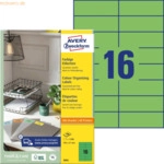 Avery Zweckform Universal-Etiketten 105x37mm gr&uuml;n 100 Blatt/1600 Etike