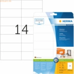 HERMA Etiketten wei&szlig; 105x42,3mm Premium A4 VE=350 St&uuml;ck