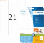 HERMA Etiketten wei&szlig; 70x42,3mm Premium A4 VE=525 St&uuml;ck