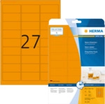 HERMA Etiketten neon-orange 63,5x29,6mm Special A4 LaserCopy 540 St&uuml;ck
