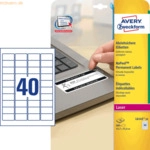 Avery Zweckform Etiketten 45,7x25,4mm abziehsicher VE=800 St&uuml;ck wei&szlig;