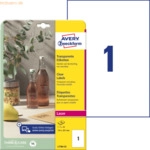Avery Zweckform Etiketten 210x297 mm 25 Blatt/25 Etiketten transparent