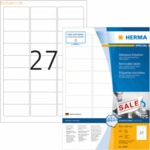 HERMA Etiketten wei&szlig; Movables/abl&ouml;sbar 63,5x29,6mm Special A4 VE=2700