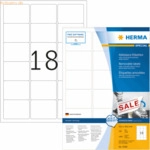 HERMA Etiketten wei&szlig; Movables/abl&ouml;sbar 63,5x46,6mm Special A4 VE=1800