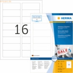 HERMA Etiketten wei&szlig; Movables/abl&ouml;sbar 88,9x33,8mm Special A4 VE=1600