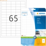 HERMA Etiketten wei&szlig; 38,1x21,2mm Premium A4 VE=650 St&uuml;ck