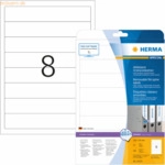 HERMA Ordneretiketten wei&szlig; Movables/abl&ouml;sbar 192x34mm Special A4 VE=20