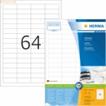 HERMA Etiketten wei&szlig; 48,3x16,9mm Premium A4 VE=12800 St&uuml;ck