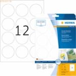 HERMA Etiketten wei&szlig; Movables/abl&ouml;sbar Durchmesser 60mm Special A4 VE=