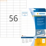 HERMA Etiketten wei&szlig; Movables/abl&ouml;sbar 52,5x21,2mm Special A4 VE=1400S