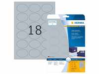 Herma 4116, HERMA Etiketten Folie silber 58,4x42,3mm oval Special A4 LaserCopy...