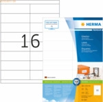 HERMA Etiketten wei&szlig; 105x33,8mm Premium A4 VE=1600 St&uuml;ck