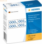 HERMA Nummernetiketten doppelt selbstklebend Aufdruck blau VE=1000 Num