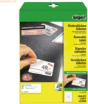 Sigel Etiketten Inkjet/Laser Kopier 63,5x29,6mm abl&ouml;sbar VE=675 St&uuml;ck
