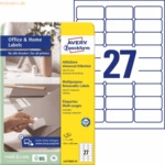 Avery Zweckform Universal-Etiketten 63,5x29,6 mm 10 Blatt/270 Etikette