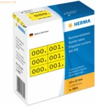 HERMA Nummernetiketten dreifach selbstklebend gelb/schwarz VE=3x1000 S
